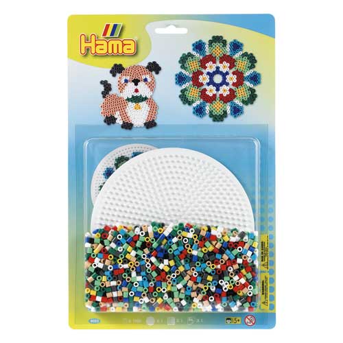 Blister Hama Beads Midi 1100 beads + placa circular grande + papel 