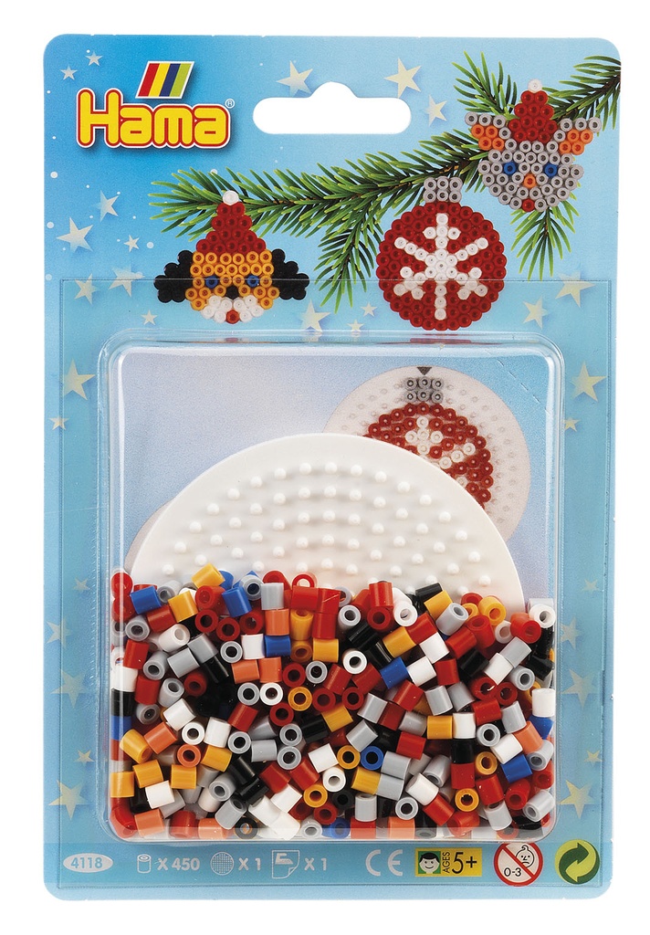 Blister Hama Beads Midi 450 beads + placa circular pequeña + papel de planchado