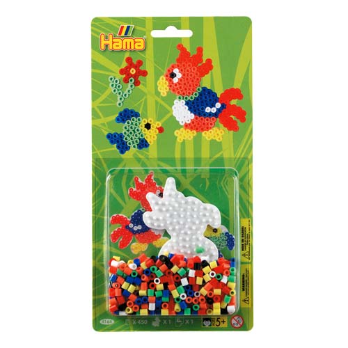 Blister Hama Beads Midi 450 beads + placa loro + papel de planchado 