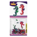 Blister Hama Beads Midi 350 beads color y bicolor + placa caballito de mar + papel de planchado