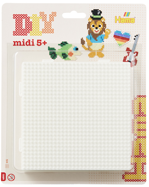 Blister Hama Beads Midi 4 Placas / Pegboards 15x15 cms conectables 