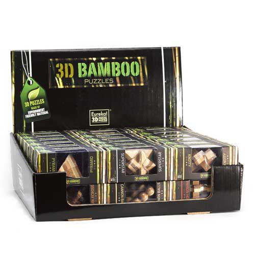 Eureka Bamboo Puzzles Displ 36 12x3 - Expositor surtido 36 unidades