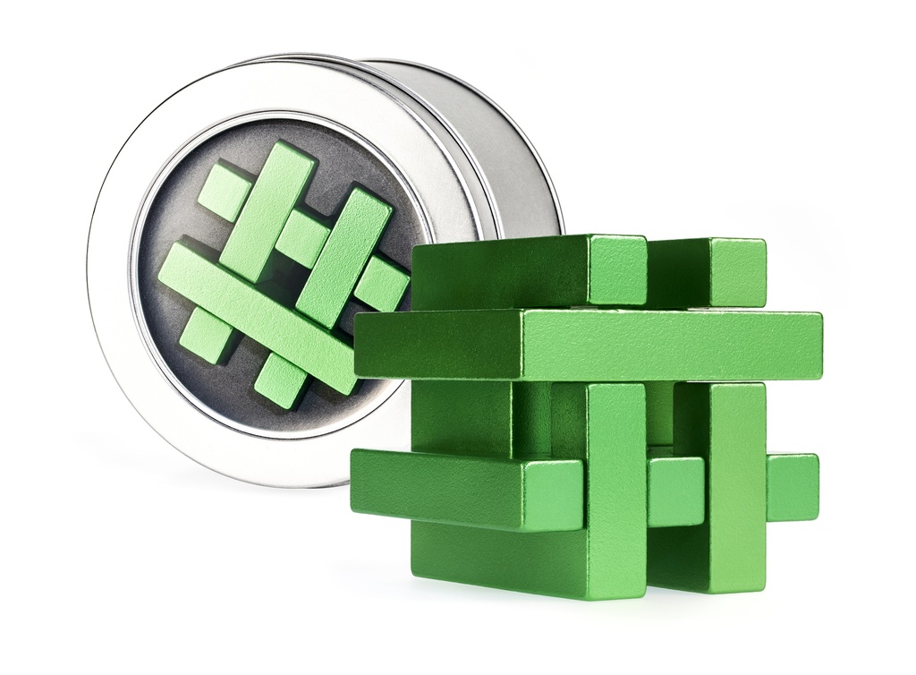 Hashtag Metal Puzzle en lata (verde)