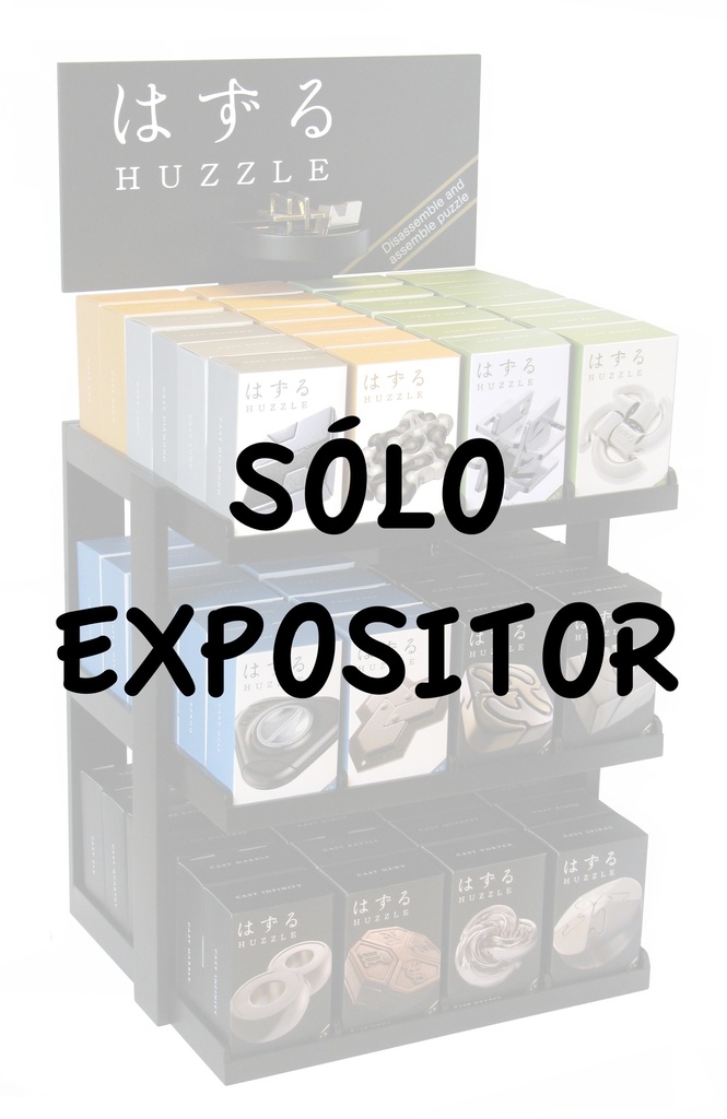Expositor Display Huzzle para 72 Huzzle Cast Puzzles Vacío con Huzzle Devil de muestra