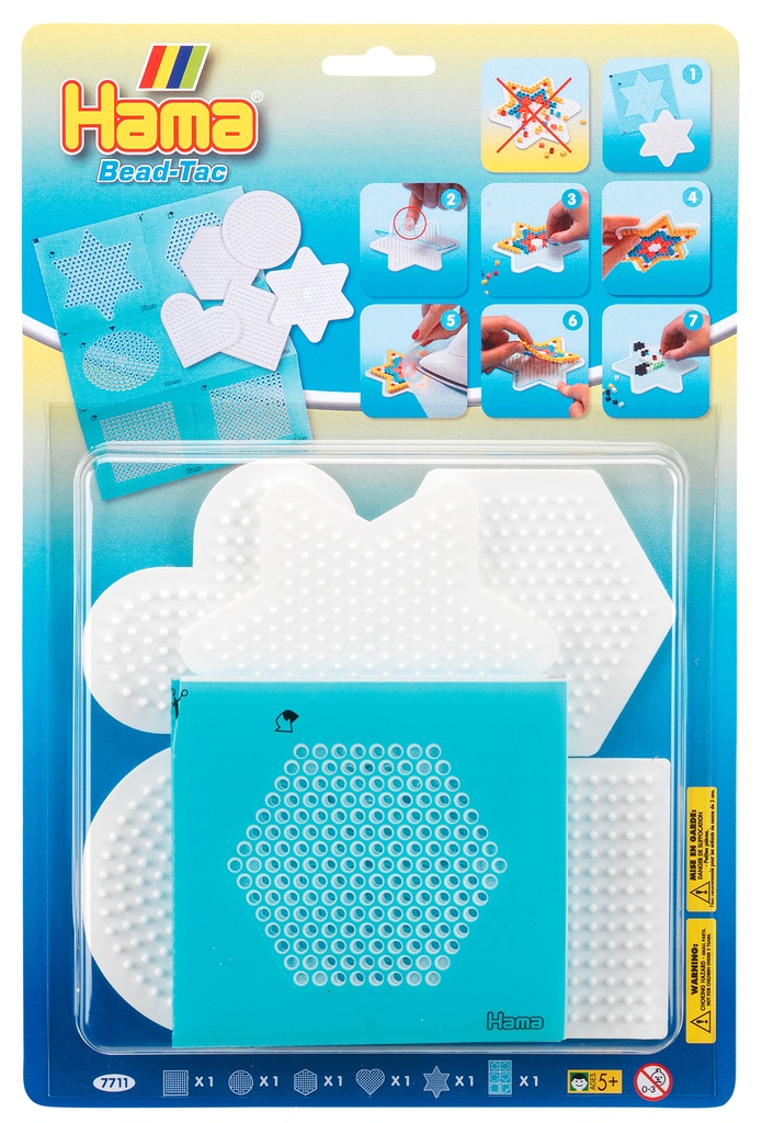 Blister Hama Beads Midi 5 Placas / Pegboards pequeñas + 1 Hama Bead-Tac