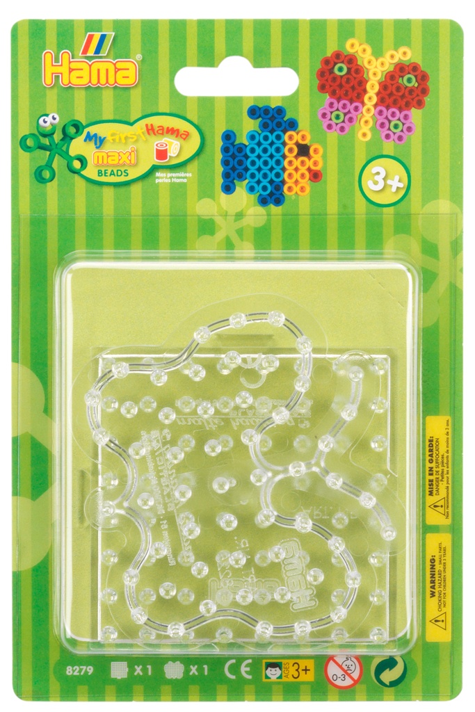 Blister Hama Beads Maxi Placas / Pegboards pequeñas : cuadrada y mariposa