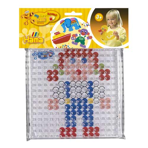Blister Hama Beads Maxi Placa / Pegboard cuadrada + diseño niña