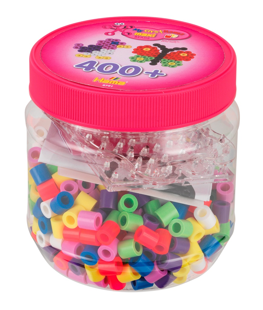 Bote 400 beads Maxi y 2 placas/pegboards pequeñas (nº 8791)