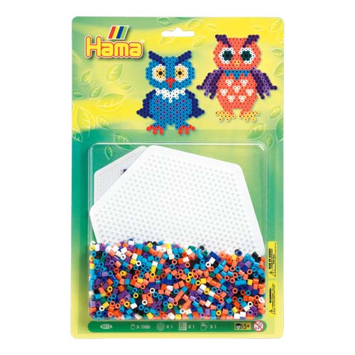 Blister Hama Beads Midi 1100 beads + placa hexagonal 