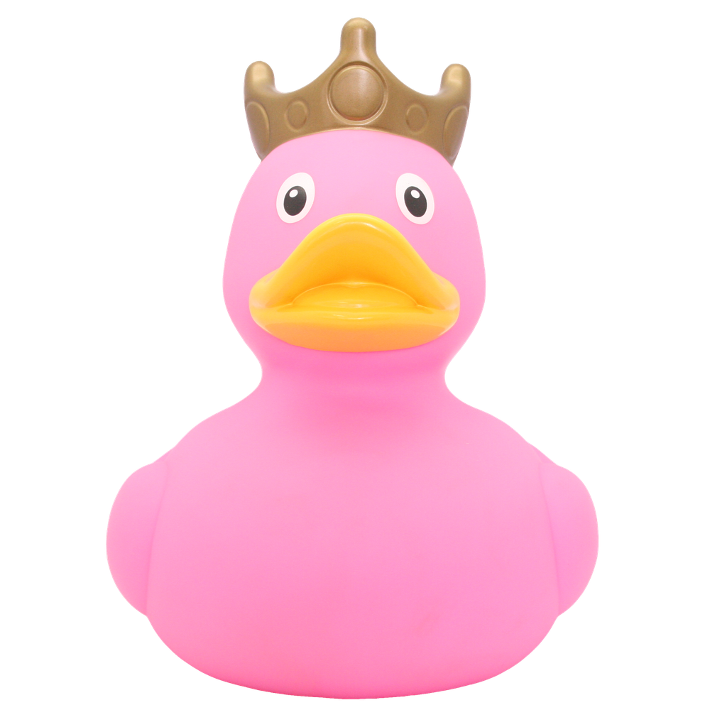 Pato XXL rosa con corona