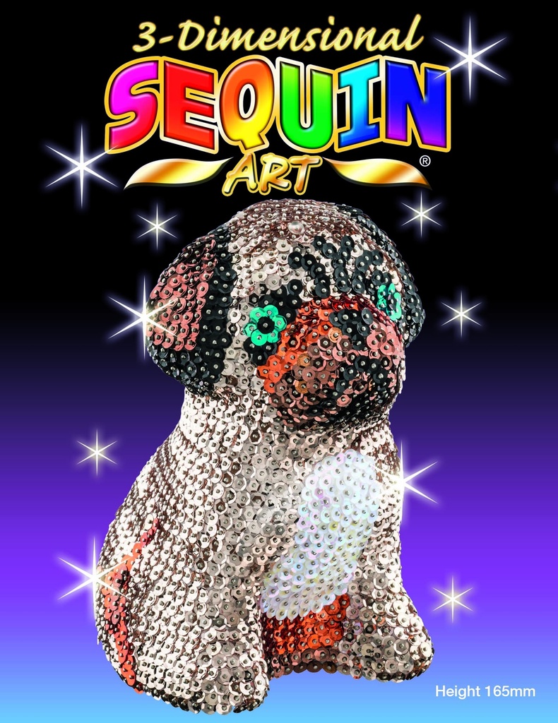 3D Sequin Art - Pug - Carlino