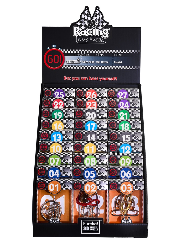 Eureka Racing Wire Display 27 Puzzles Expositor Surtido 27 unidades