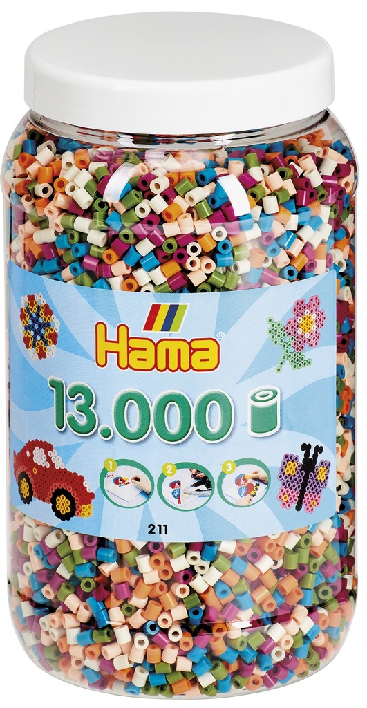 Hama midi mix 58 (6 colores) 13000 piezas