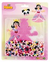 Blister Hama Beads Midi 1100 beads + placa princesa color rosa pastel + papel
