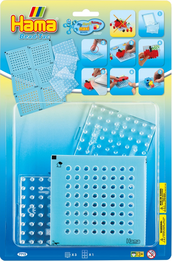 Blister Hama Beads Midi 3 Placas / Pegboards Maxi + 1 Hama Bead-Tac