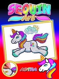 [SA1701] Sequin Art Rojo / Junior -  Astra el unicornio