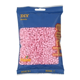 [201-95] Hama midi rosado pastel 3000 piezas