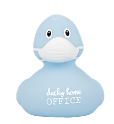 [LI2284] Pato con mascarilla Corona azul &quot;ducky home office&quot;