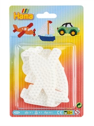 [4576] Blister Hama Beads Midi 3 Placas / Pegboards pequeñas coche, velero y avión