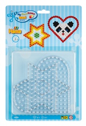 [8105] Blister Hama Beads Maxi Placa / Pegboard corazón y estrella 