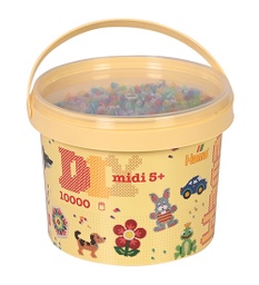 [180-53] Hama midi mix 53 (colores translúcidos) 10000 piezas en cubo
