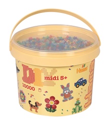 [180-58] Hama midi mix 58 (6 colores) 10000 piezas en cubo