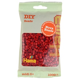 [190-22] Hama midi Nova beads rojo oscuro 1000 piezas