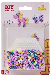 [4192] Blister Hama Beads Midi 450 beads + placa hexagonal pequeña + papel de planchado