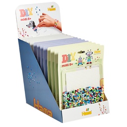 [4221] Expositor surtido - Blister Hama Beads Midi 1100 beads + placa - CAJA 12 UDS