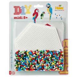[4220] Blister Hama Beads Midi 1100 beads + placa hexagonal + papel