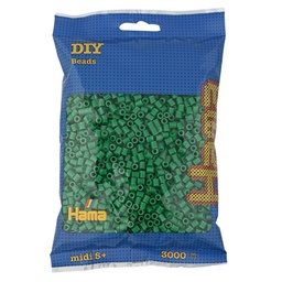 [201-10] Hama midi verde 3000 piezas