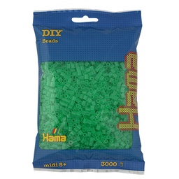 [201-16] Hama midi verde translúcido 3000 piezas