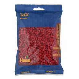 [201-22] Hama midi rojo oscuro / rojo Navidad 3000 piezas