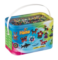 [202-66] Hama midi mix 66 (6 colores) 10000 piezas en cubo