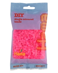 [207-32] Hama midi fucsia neón 1000 piezas