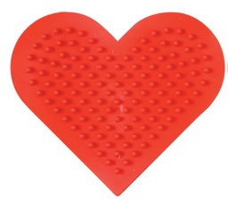 [236-05] Placa / Pegboard corazón pequeño para Hama midi color rojo
