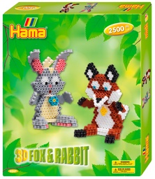 [3247] Kit Hama Beads Midi 3D Zorro y Conejo