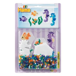 [4007] Blister Hama Beads Midi 1100 beads + placa circular pequeña y caballito de mar