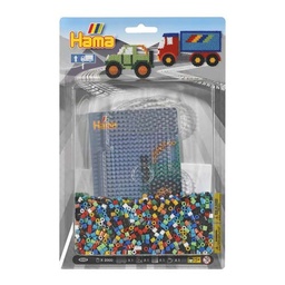 [4022] Blister Hama Beads Midi 2000 beads + placa camión + papel