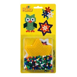 [4163] Blister Hama Beads Midi 450 beads + placa estrella pequeña + papel de planchado 