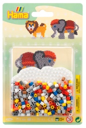 [4183] Blister Hama Beads Midi 450 beads color + placa elefante pequeño + papel de planchado