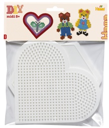 [4454] Blister Hama Beads Midi Placa/Pegboard corazón y hexagonal grandes 