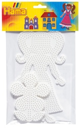 [4456] Blister Hama Beads Midi 2 Placas / Pegboards: flor y chica