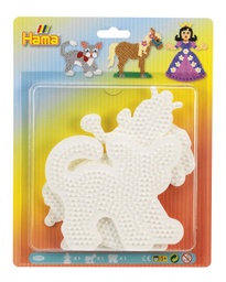 [4585] Blister Hama Beads Midi 3 Placas / Pegboards princesa, caballo y gato