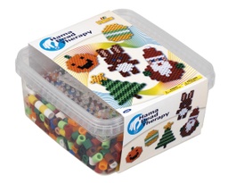 [6402] Set Maxi beads y pegboards con caja de plástico - HAMA Bead Therapy Navidad/Pascua