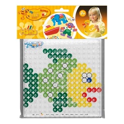 [8283] Blister Hama Beads Maxi Placa / Pegboard cuadrada + diseño pez