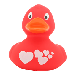 [LI2003] Pato rojo con corazones blancos