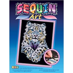 [SA1404] Sequin Art Azul - Leopardo de la nieve
